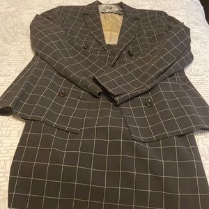 Black& White window pane dress suit